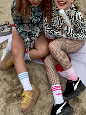 「アイテム（ソックス/靴下）」を使った、楓子さん（レディース・156cm）の冬コーディネート