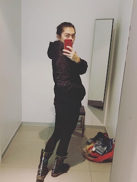 「H&M（エイチ・アンド・エム）のアイテム（ミリタリージャケット）」を使った、Lam. Lamさん（メンズ・168cm）の夏コーディネート