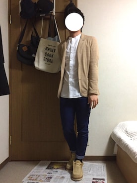「BASECONTROL（ベースコントロール）のアイテム（テーラードジャケット）」を使った、けんぞーさん（メンズ・168cm）の冬コーディネート