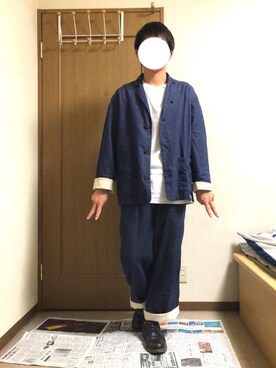 けんぞー is wearing ユニクロ "クルーネックT（半袖）"