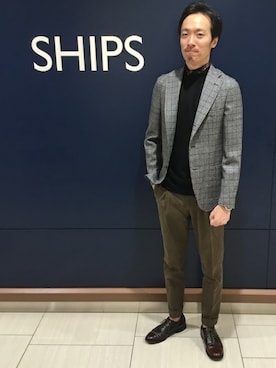 「シップス」｜瀬藤さん（メンズ・177cm）の秋コーディネート