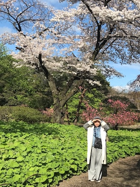 「花見」｜「アイテム（デニムジャケット）」を使った、lovely songさん（レディース・155cm）の春コーディネート
