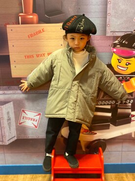 「5歳」｜「アイテム（ミリタリージャケット）」を使った、HBKさん（キッズ・110cm）の春コーディネート