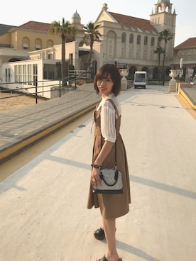 「archives（アルシーヴ）のアイテム（オールインワン・サロペット）」を使った、erinaさん（レディース・160cm）の夏コーディネート