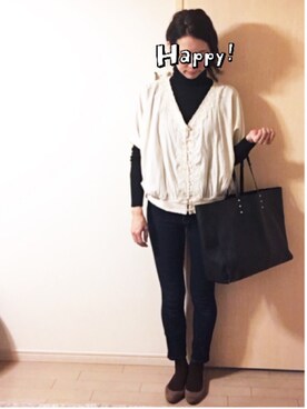 「ブラウス×ニット」｜makikoさん（レディース・168cm）の春コーディネート