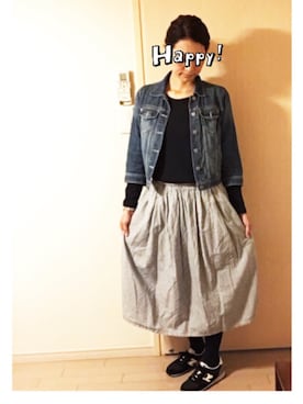 「BEAUTY&YOUTH UNITED ARROWS」｜「アイテム（デニムジャケット）」を使った、makikoさん（レディース・168cm）の春コーディネート