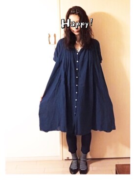 「ボーダーソックス」｜「アイテム（バレエシューズ）」を使った、makikoさん（レディース・168cm）の春コーディネート