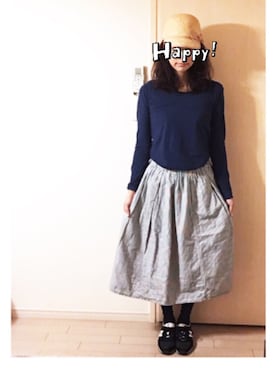 「present（プレゼント）のアイテム（帽子）」を使った、makikoさん（レディース・168cm）の夏コーディネート