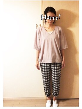 「レースタンク」｜makikoさん（レディース・168cm）の夏コーディネート