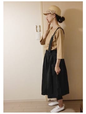 「present（プレゼント）のアイテム（帽子）」を使った、makikoさん（レディース・168cm）の夏コーディネート