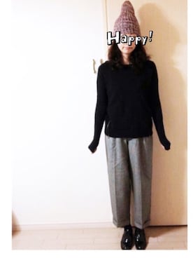 「MIRROR OF Shinzone（ミラーオブシンゾーン）のアイテム」を使った、makikoさん（レディース・168cm）の冬コーディネート