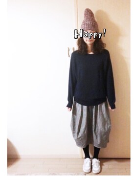 「MIRROR OF Shinzone（ミラーオブシンゾーン）のアイテム」を使った、makikoさん（レディース・168cm）の冬コーディネート