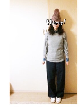 「MIRROR OF Shinzone（ミラーオブシンゾーン）のアイテム」を使った、makikoさん（レディース・168cm）の冬コーディネート