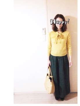 「present（プレゼント）のアイテム（バッグ）」を使った、makikoさん（レディース・168cm）の春コーディネート