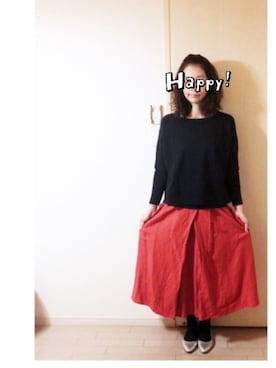 「オレンジスカート」｜makikoさん（レディース・168cm）の春コーディネート