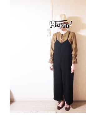 「袖フリル」｜「アイテム（オールインワン・サロペット）」を使った、makikoさん（レディース・168cm）の夏コーディネート