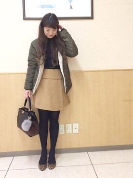 「アイテム（チャーム）」を使った、あみぃ さん（レディース・163cm）の冬コーディネート