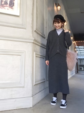 「EGOIST（エゴイスト）のアイテム（ハンチング/ベレー帽）」を使った、あみぃ さん（レディース・163cm）の冬コーディネート