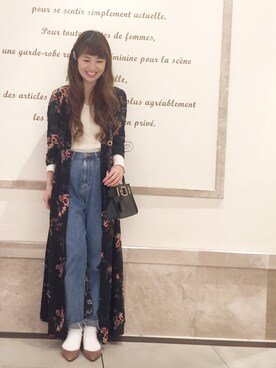 「リブニット」｜「アイテム（シャツワンピース）」を使った、あみぃ さん（レディース・163cm）の冬コーディネート