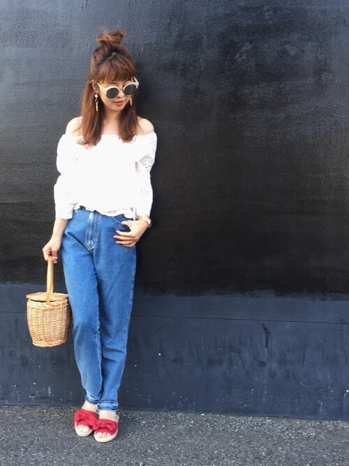 あみぃ さんの「【SOMETHING for ADAM ET ROPE'】別注FRENCH NOUVEAU W-FRONT SLIM（SOMETHING）」を使ったコーディネート