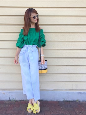 「salus（サルース）のアイテム（トップス）」を使った、あみぃ さん（レディース・163cm）の夏コーディネート