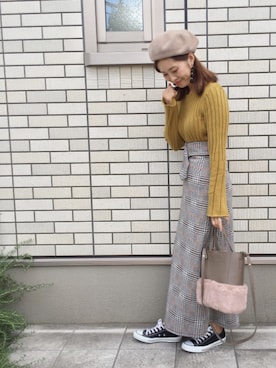 「osharewalker（オシャレウォーカー）のアイテム（ハンチング/ベレー帽）」を使った、あみぃ さん（レディース・163cm）の秋コーディネート