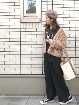 「Ungrid（アングリッド）のアイテム（ノーカラージャケット）」を使った、あみぃ さん（レディース・163cm）の秋コーディネート