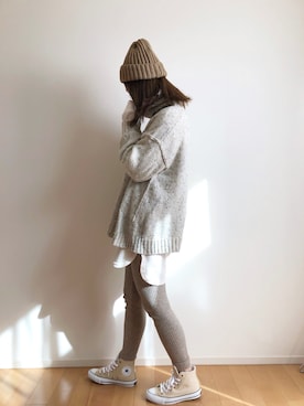 「BLISS POINT（ブリスポイント）のアイテム（帽子）」を使った、あみぃ さん（レディース・163cm）の冬コーディネート