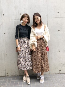 あみぃ さんの「ドット／レオパードスカート　805776（LOWRYS FARM）」を使ったコーディネート