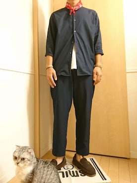 「ネコ」｜「アイテム（財布/小物）」を使った、K.M.Tさん（メンズ・168cm）の夏コーディネート