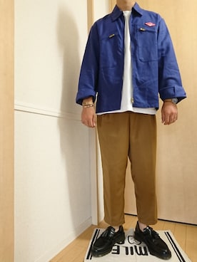 「ネコ」｜「アイテム（スラックス）」を使った、K.M.Tさん（メンズ・168cm）の秋コーディネート