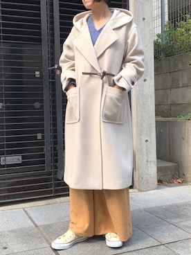「ママファッション」｜「アイテム（ダッフルコート）」を使った、__mu________no__さん（レディース・161cm）の秋コーディネート