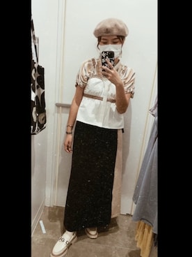 「initial（イニシャル）のアイテム（トップス）」を使った、Joyce さん（レディース・163cm）の夏コーディネート