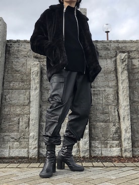 「doublet（ダブレット）のアイテム（ブルゾン）」を使った、oさん（メンズ・171cm）の冬コーディネート