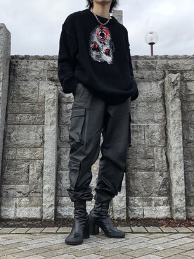「doublet（ダブレット）のアイテム（ニット/セーター）」を使った、oさん（メンズ・171cm）の冬コーディネート