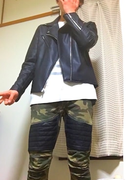 「BLACK FLAME（ブラックフレイム）のアイテム（パンツ）」を使った、hisatooooooさん（メンズ・173cm）の冬コーディネート