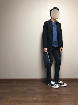 「semantic design（セマンティックデザイン）のアイテム（チェスターコート）」を使った、Takuyaさん（メンズ・175cm）の秋コーディネート
