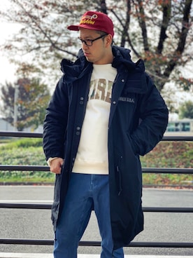 「AVIREX DEPOT」｜「アイテム（モッズコート）」を使った、oobayashiさん（メンズ・171cm）の秋コーディネート