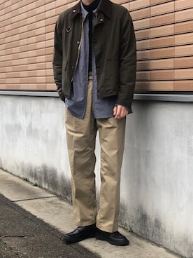 「LENO（リノ）のアイテム（ブルゾン）」を使った、Kenさん（メンズ・178cm）の春コーディネート