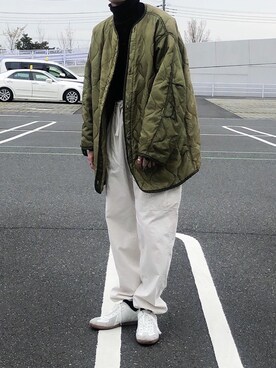 「LENO（リノ）のアイテム（カーゴパンツ）」を使った、Kenさん（メンズ・178cm）の春コーディネート