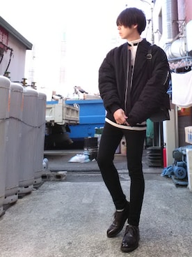 「SENSE OF PLACE by URBAN RESEARCH（センスオブプレイスバイアーバンリサーチ）のアイテム（MA-1）」を使った、まこと さん（メンズ・170cm）の春コーディネート