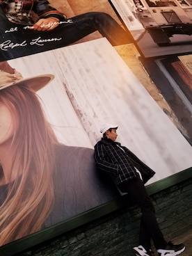 「ラルフローレン」｜「アイテム（ダウンジャケット/コート）」を使った、彰宏さん（メンズ・168cm）の冬コーディネート