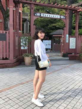 「RAINBOW SHOPのアイテム（スカート）」を使った、Erenaさん（レディース・155cm）の秋コーディネート