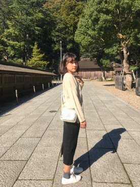 「RAINBOW SHOPのアイテム（スカート）」を使った、Erenaさん（レディース・155cm）の秋コーディネート