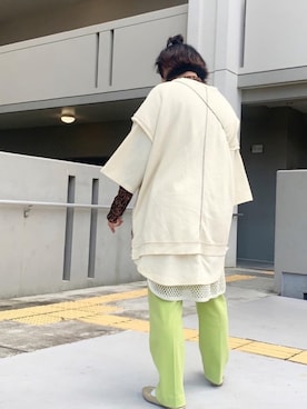 「SENSE OF PLACE by URBAN RESEARCH（センスオブプレイスバイアーバンリサーチ）のスクエアトウセンターシームフラットシューズ（パンプス）」を使った、chi_chanさん（レディース・147cm）の春コーディネート