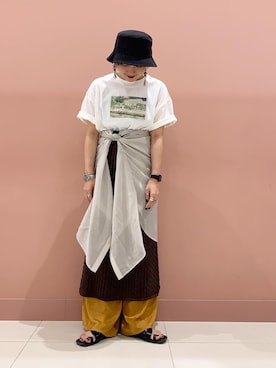 「サテンパンツ」｜「アイテム（スカート）」を使った、chi_chanさん（レディース・147cm）の夏コーディネート