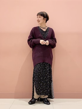 「サテンパンツ」｜「アイテム（その他シューズ）」を使った、chi_chanさん（レディース・147cm）の秋コーディネート