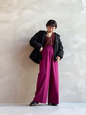 「スクエアトゥ」｜「アイテム（ダウンジャケット/コート）」を使った、chi_chanさん（レディース・147cm）の冬コーディネート