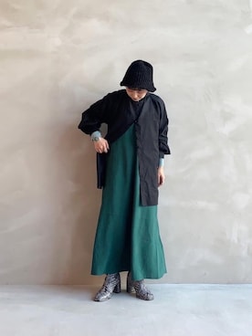 「スクエアトゥ」｜「アイテム（キャップ）」を使った、chi_chanさん（レディース・147cm）の冬コーディネート