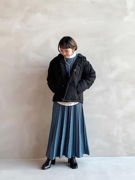 「スクエアトゥ」｜「アイテム（ダウンジャケット/コート）」を使った、chi_chanさん（レディース・147cm）の冬コーディネート